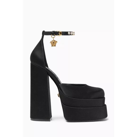 Versace Medusa Aevitas Embellished Satin Platform Pumps - IT 36